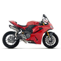 Arrow  Ducati Panigale V2/V2s E5+ 2025 Rh/Lh Round Sil Titanium Silencers + Stainless Steel Link Pipe - 77004pr