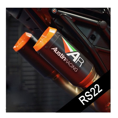 Austin Racing   RS22 140mm  UNDERSEAT BOX DELETE dB COMPLIANT & RACE EXHAUST SYSTEM 2023 - 2025 KTM DUKE 990/R AUR54