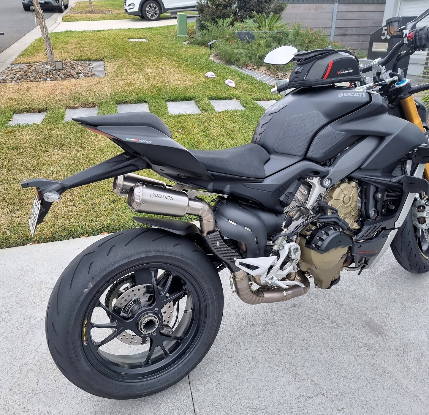 Vandemon  Ducati Panigale & Streetfighter V4 Titanium High Mount 3/4 Slip-On 2023-2024  DUCV4SFTIMUFHMB VA-35