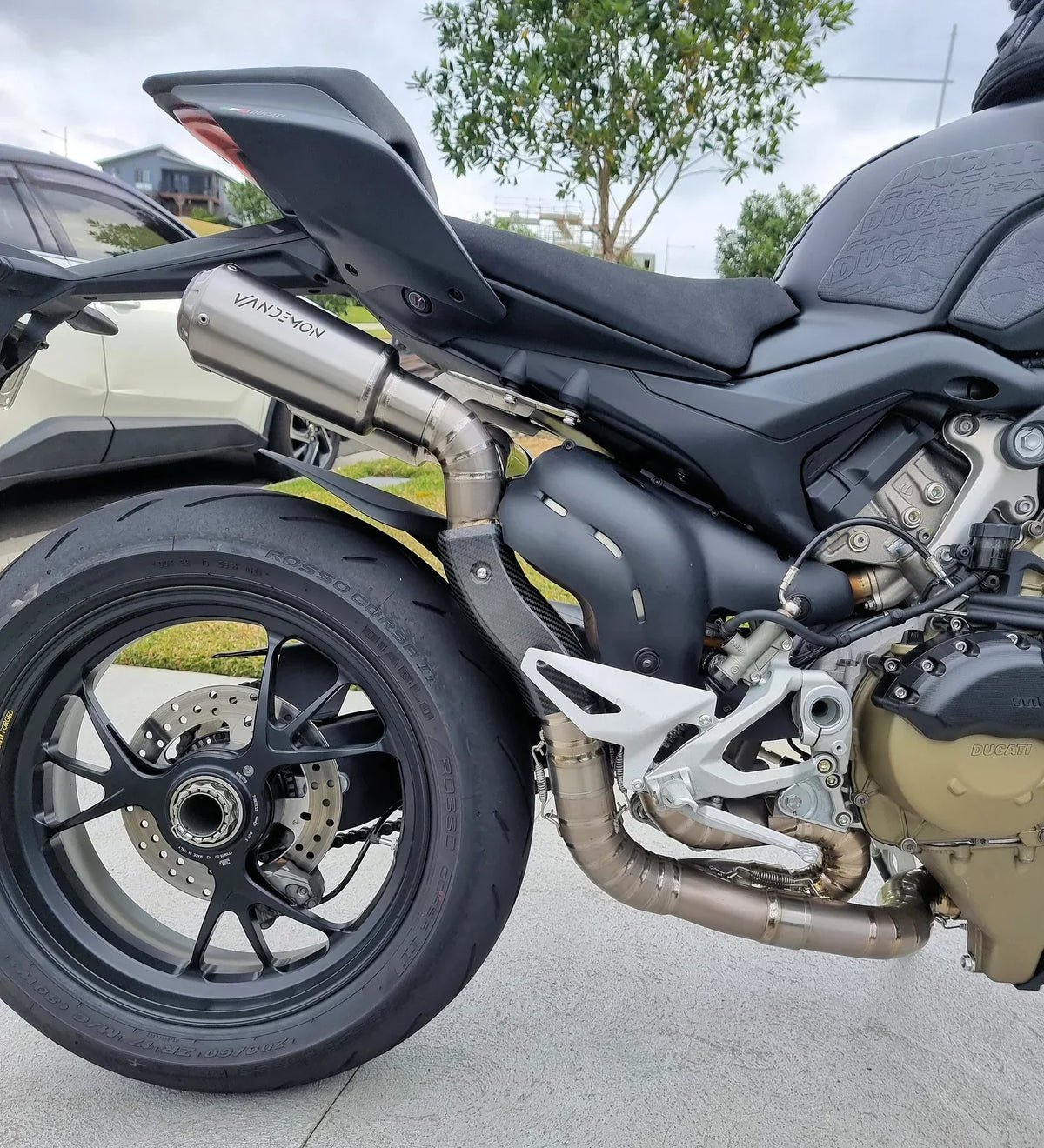 Vandemon  Ducati Panigale & Streetfighter V4 Titanium High Mount 3/4 Slip-On 2022-2024  DUCV4SFTIMUFHMB VA-35