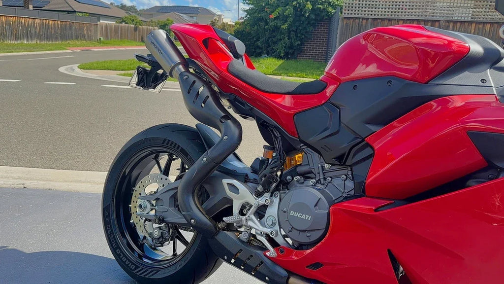 Vandemon  2025 Ducati Panigale V2 and V2S 890 Titanium High Mount Slip-On Exhaust DUCV2TIMESMUFHMB VA-170-2