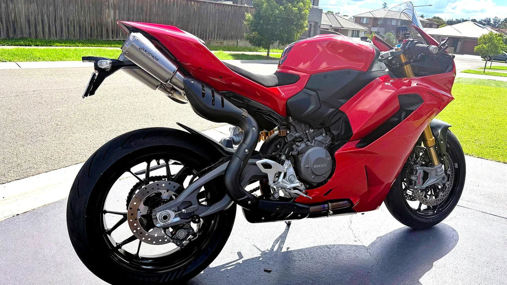 Vandemon  2025 Ducati Panigale V2 and V2S 890 Titanium High Mount Slip-On Exhaust DUCV2TIMESMUFHMB VA-170-2