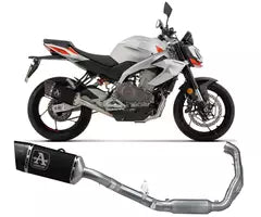 Arrow exhaust APRILIA RS457 E5+ '24/'25 - TUONO 457 E5+ '25/'26 FULL SYSTEM WITH PISTA ALUMINIUM DARK SILENCER 71068PAKN