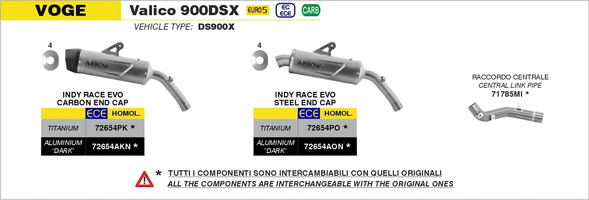 ARROW Indy Race EVO Aluminium Dark Slip On With Steel End Cap 72654AON