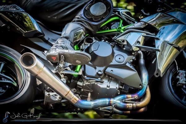 Vandemon  Brushed Titanium Exhaust System Ninja H2 & H2R 2015-25 KAWAH2TICSBRUEXHD VA-2