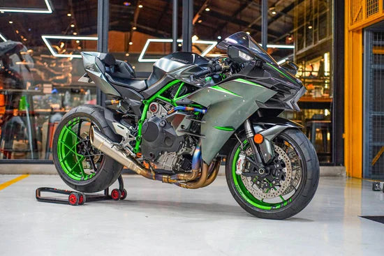 Vandemon  Brushed Titanium Exhaust System Ninja H2 & H2R 2015-25 KAWAH2TICSBRUEXHD VA-2