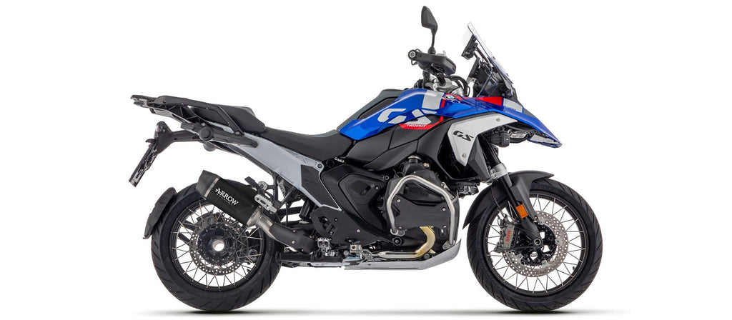 72658AKN Arrow Indy Race Evo for BMW R1300GS 2024 ALUMINIUM "DARK" Slip-on Exhaust with carbon end cap