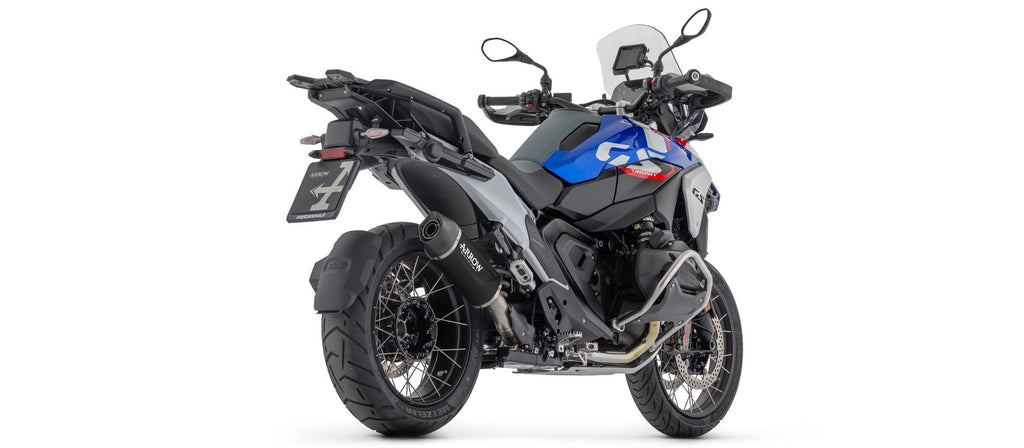 72658AKN Arrow Indy Race Evo for BMW R1300GS 2024 ALUMINIUM "DARK" Slip-on Exhaust with carbon end cap