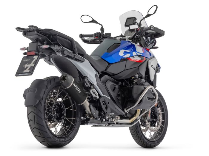 72658AKN Arrow Indy Race Evo for BMW R1300GS 2024 ALUMINIUM "DARK" Slip-on Exhaust with carbon end cap