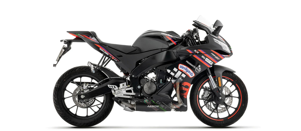 Arrow RS 125 2025/2026 Full System With Thunder Aluminium Dark Slip Ons 51021AON