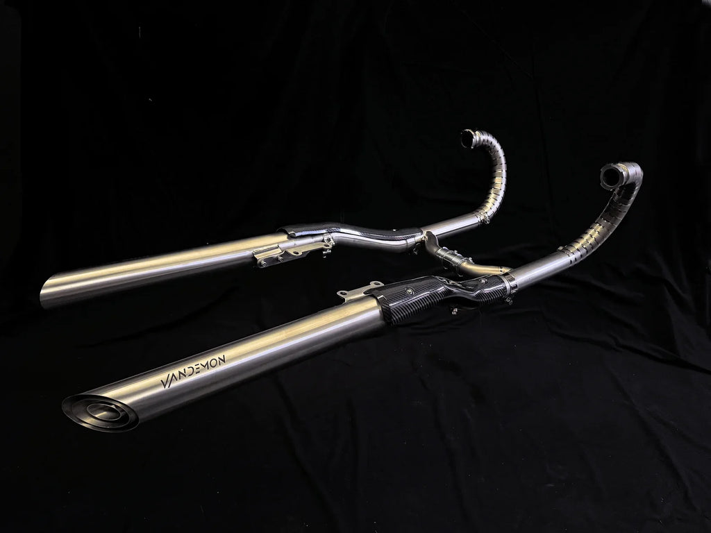 Vandemon BMW R18 Bagger and Classic Long Titanium Exhaust system 2020-2025 BMWR18TIEXHSYSB VA-96