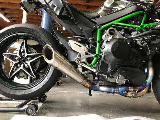 Vandemon  Brushed Titanium Exhaust System Ninja H2 & H2R 2015-25 KAWAH2TICSBRUEXHD VA-2