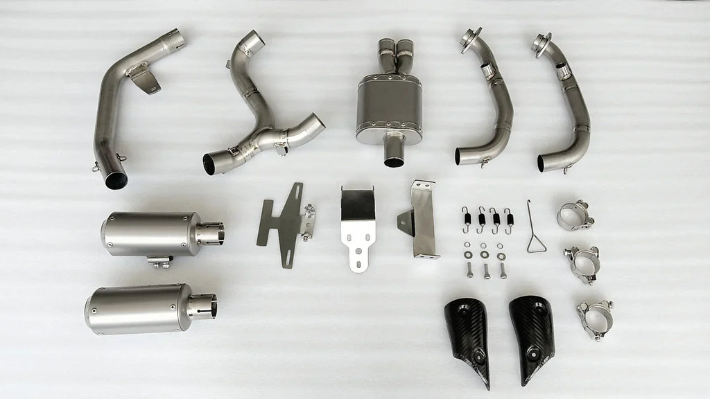 Vandemon CFMOTO single-sided swingarm  450SR-S 2023-2024 Stainless Steel / Titanium High Mount Exhaust System CFMOTO450SRSHMEXHC VA-8