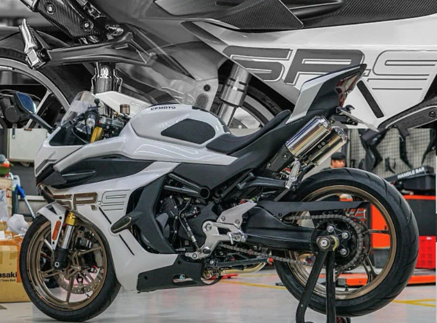 Vandemon CFMOTO single-sided swingarm  450SR-S 2023-2024 Stainless Steel / Titanium High Mount Exhaust System CFMOTO450SRSHMEXHC VA-8