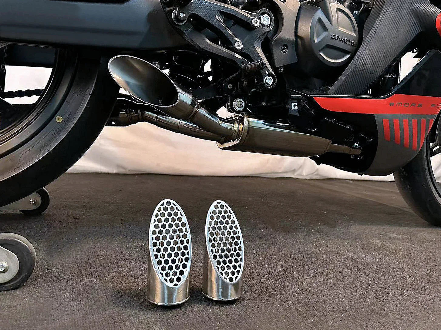 Vandemon CFMOTO 450SR, 450SS, 450SR-S Stainless Steel Low Mount Exhaust System 2023-24 CFMOTO450SRTILMEXHA VA-103