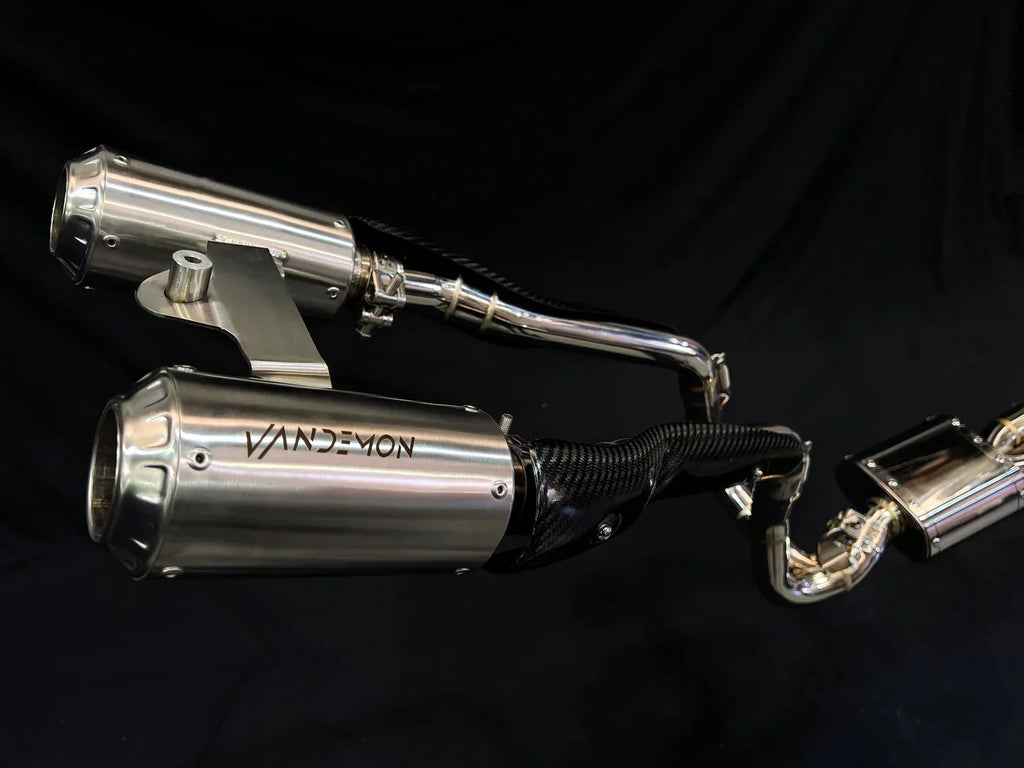 Vandemon CFMOTO single-sided swingarm  450SR-S 2023-2024 Stainless Steel / Titanium High Mount Exhaust System CFMOTO450SRSHMEXHC VA-8