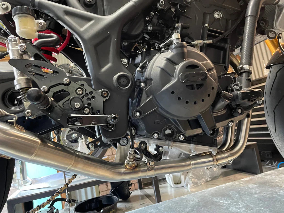 Vandemon  Yamaha YZF-R3 MT-03 YZF-R25 Vandemon Stainless Steel Headers, Titanium Muffler YAMAR300EXHSSBRA VA-83