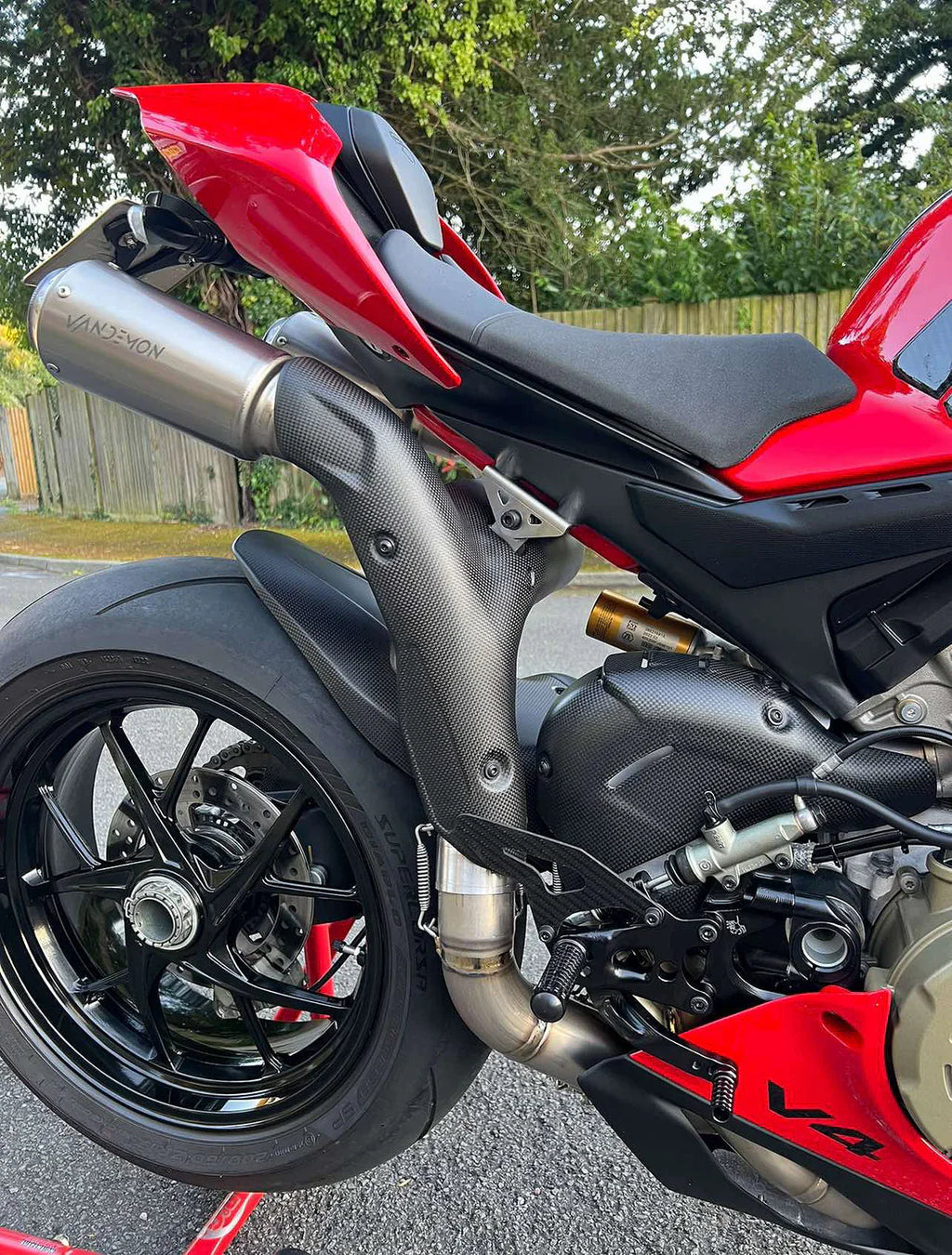Vandemon Ducati Panigale V4,V4S,V4R & Streetfighter V4 2018-24 Titanium High Mount Exhaust System  DUCV4PANHMEXHMESA VA-124