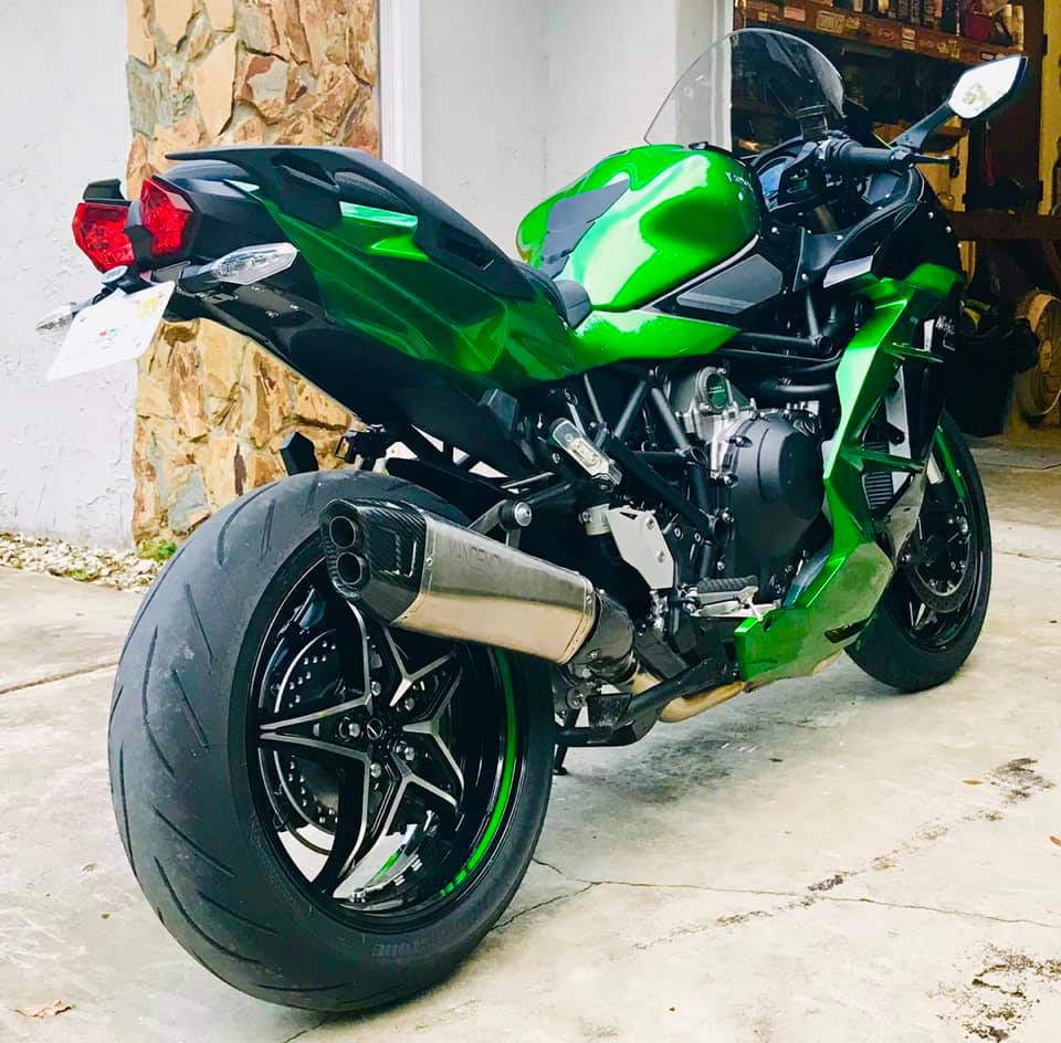 Vandemon Titanium Slip-On Muffler Kawasaki H2 SE SX  2018-25 KAWAH2SESXTITBRMUF6 VA-148