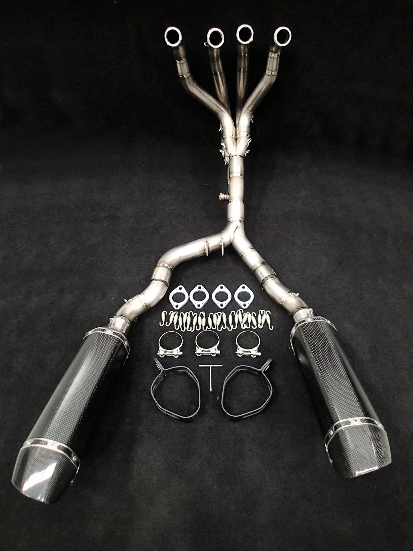 Vandemon   Z1000 & SX Titanium Exhaust & Twin Carbon Fiber Mufflers KAWAZ10EXTIKITTB VA-20