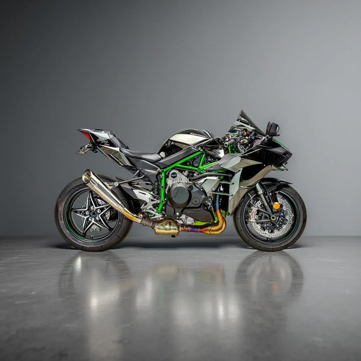 Vandemon Ninja H2 H2R Titanium Slip-On 2015-2025 2026  KAWAH2TIMUFPOLA VA-142