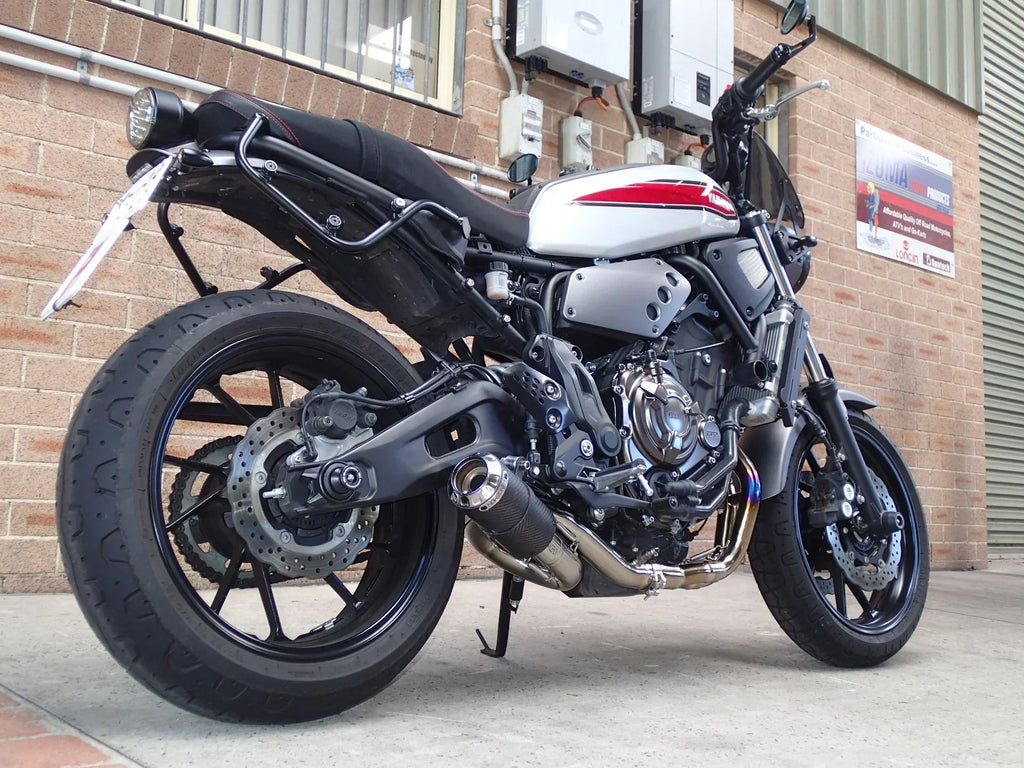Vandemon  Yamaha MT07 FZ07 XSR700 Titanium Exhaust System Carbon Muffler 2014-2024 YAMAMT07EXHTICFC VA-80