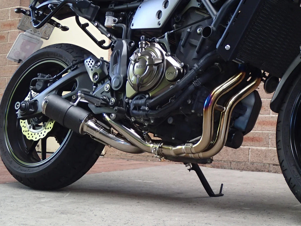 Vandemon  Yamaha R7   2014-25 MT07 FZ07 XSR700 Tracer 700/GT Tracer 7/GT Titanium Exhaust System YAMAMT07EXHTICFB VA-80