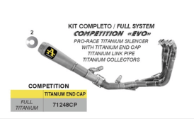 71248CP Arrow COMPETITION "EVO" Full Titanium full system Exhaust  for Honda CBR1000RR-R 2024-25