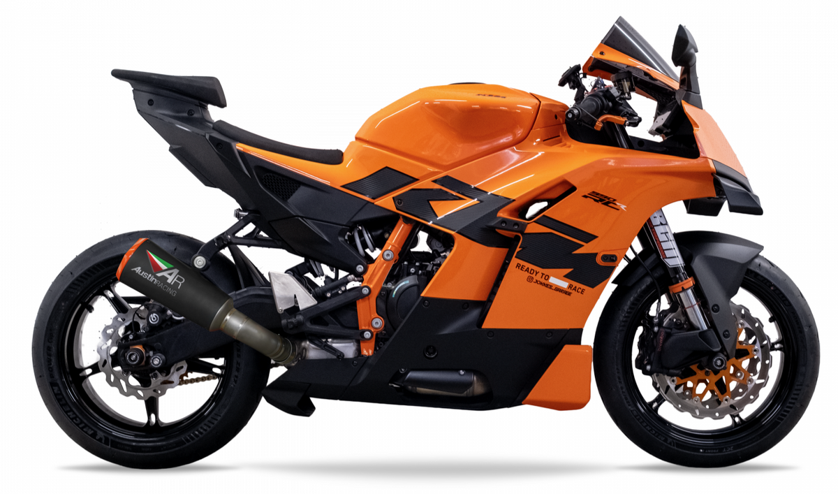 IN STOCK Austin Racing 2026 KTM 990 RCR BLACK SLIP-ON orange tip AR102
