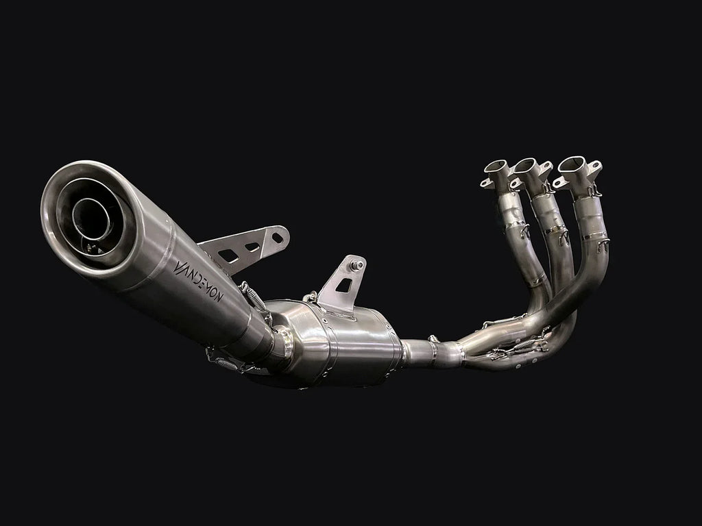 Vandemon Triumph 765 S/R/RS and Moto 2 Street Triple Slash Cut Titanium Exhaust 2023-2024 TRIUM765STTIEXB VA-149