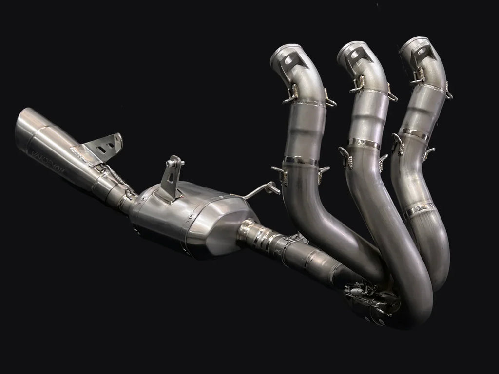 Vandemon Triumph 765 S/R/RS and Moto 2 Street Triple Slash Cut Titanium Exhaust 2023-2024 TRIUM765STTIEXB VA-149