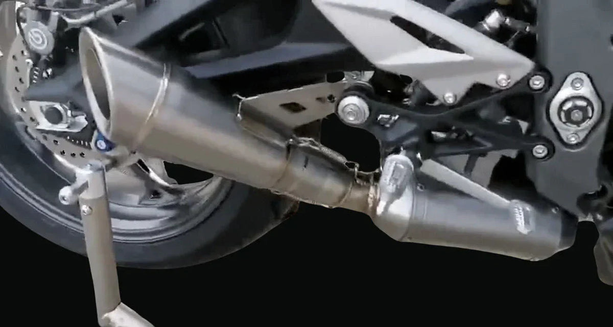 Vandemon Triumph 765 S/R/RS and Moto 2 Street Triple Slash Cut Titanium Exhaust 2023-2024 TRIUM765STTIEXB VA-149