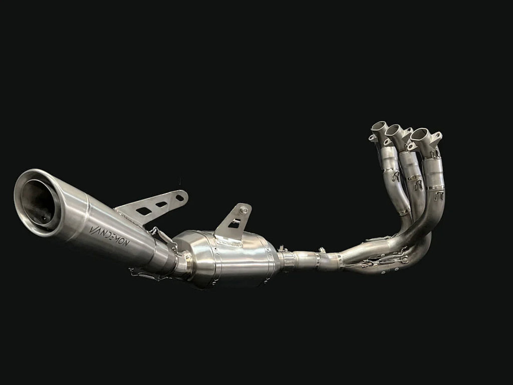 Vandemon Triumph 765 S/R/RS and Moto 2 Street Triple Slash Cut Titanium Exhaust 2023-2024 TRIUM765STTIEXB VA-149