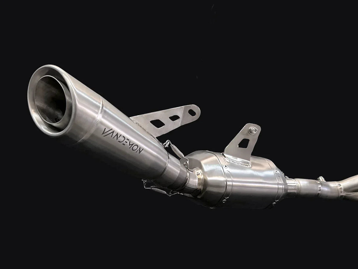 Vandemon Triumph 765 S/R/RS and Moto 2 Street Triple Slash Cut Titanium Exhaust 2023-2024 TRIUM765STTIEXB VA-149