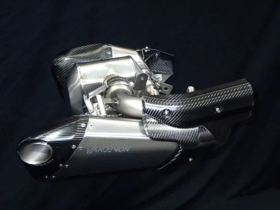 Vandemon Triumph Rocket 3R & GT 2500 2019-25 Titanium Bimodal Stealth Titanium Slip-On Mufflers TRIUMROCKET3O2MUFA VA-152