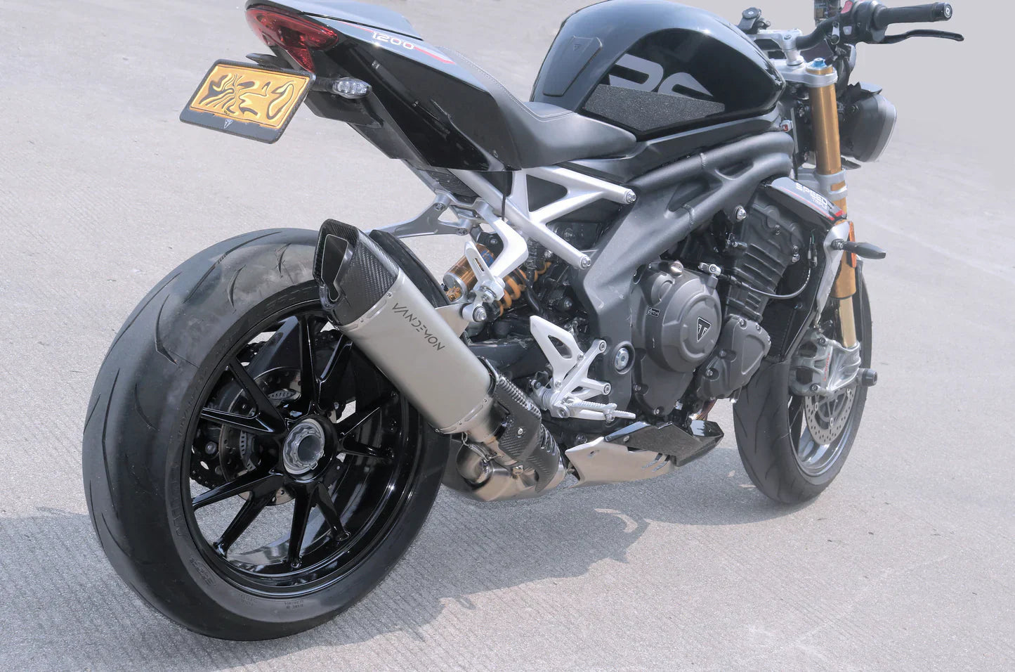 Vandemon Triumph Speed Triple 1200RS & RR Bimodal Titanium Stealth Slip-On Muffler TRIUM120SPDMUFB VA-157