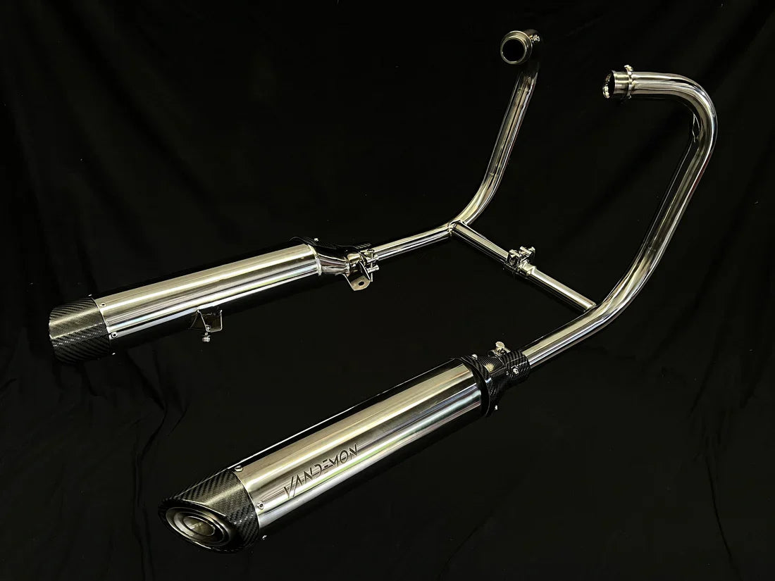 Triumph Bonneville Bobber  Speedmaster 1200 Polished Titanium H Pipe Exhaust TRIUM120BOBREXPOB VA-13