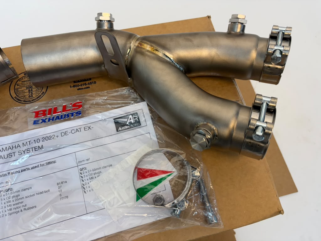 IN STOCK Austin Racing GP1R 2022 - 2025 Yamaha MT10/FZ10 Belly Exit De-Cat Race Exhaust Systems  AR71-3