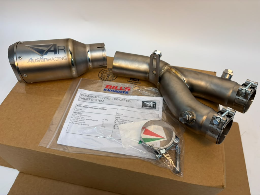 IN STOCK Austin Racing GP1R 2022 - 2025 Yamaha MT10/FZ10 Belly Exit De-Cat Race Exhaust Systems  AR71-3