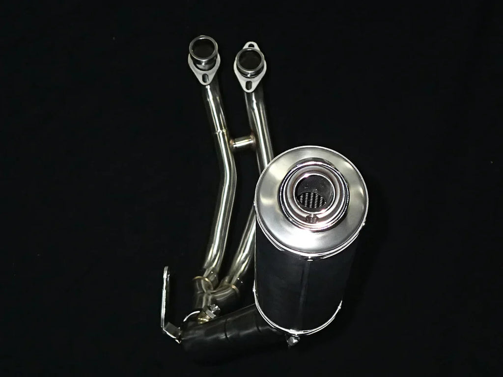 Vandemon  Yamaha YZF-R3 MT-03 YZF-R25 Vandemon Stainless Steel Headers, Titanium Muffler YAMAR300EXHSSBRA VA-83