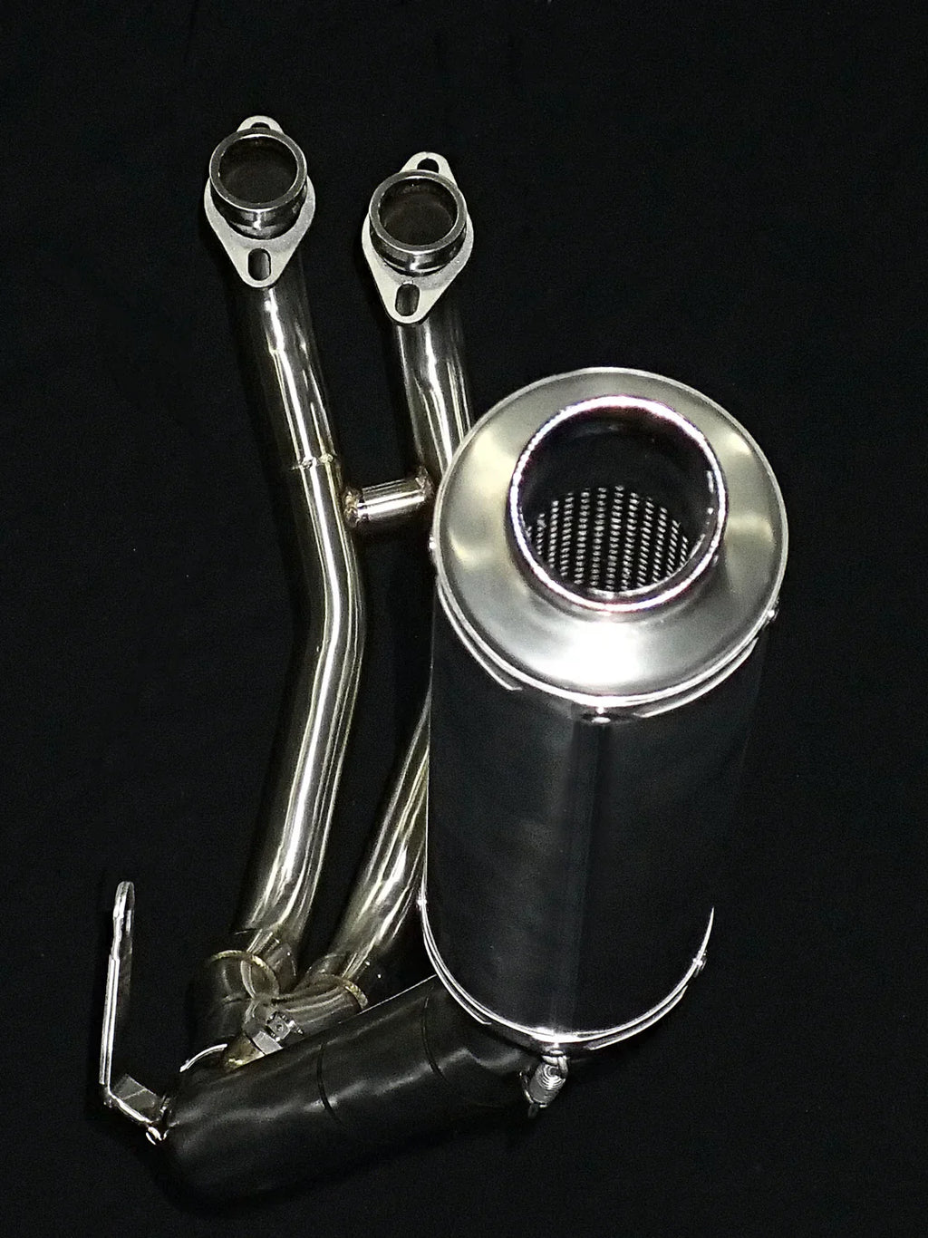 Vandemon  Yamaha YZF-R3 MT-03 YZF-R25 Vandemon Stainless Steel Headers, Titanium Muffler YAMAR300EXHSSBRA VA-83