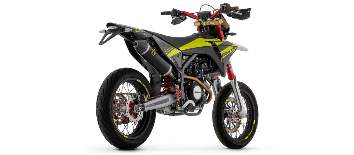 ARROW Fantic Motor XEF / XMF 125 2023/2024 Thunder Aluminium Dark Slip On With Carbon End Cap 52512AKN