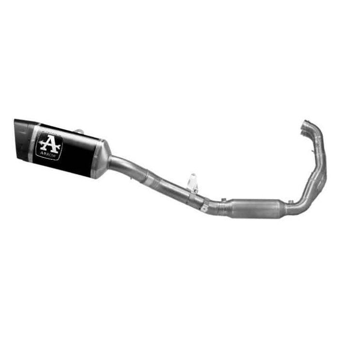 Arrow exhaust APRILIA RS457 E5+ '24/'25 - TUONO 457 E5+ '25/'26 FULL SYSTEM WITH PISTA ALUMINIUM DARK SILENCER 71068PAKN