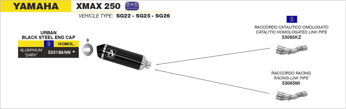 Arrow 53065MI Racing Header For Urban Exhaust