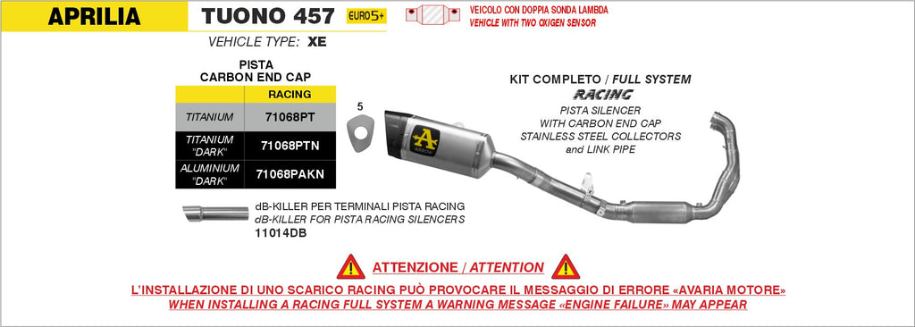 Arrow 71068PAKN full system exhaust