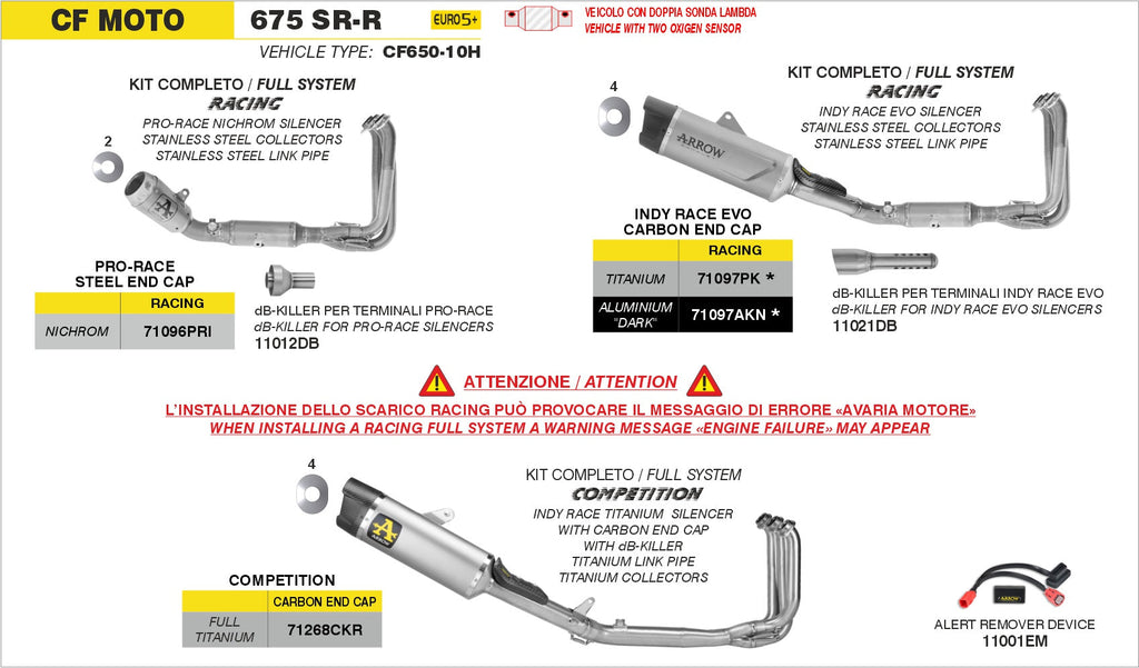 Arrow 71097AKN full system exhaust