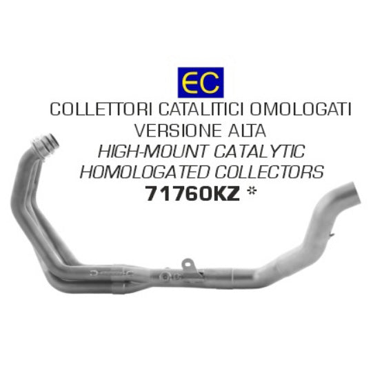71760KZ Arrow HIGH Version Homologated Stainless Steel Collector for Yamaha MT-09 21-23