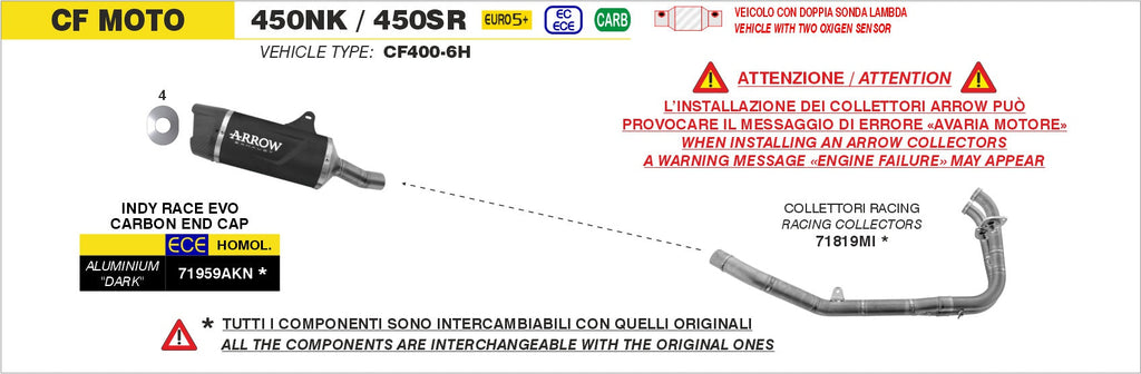 Arrow 71819MI Stainless Steel Racing Headers
