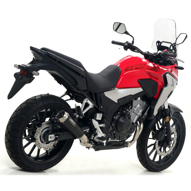71896PRN Arrow Honda Cb 500X 19-23  Homologated Pro-Race Nichrom Dark Silencer With Welded Link Pipe For Original And Arrow Collectors