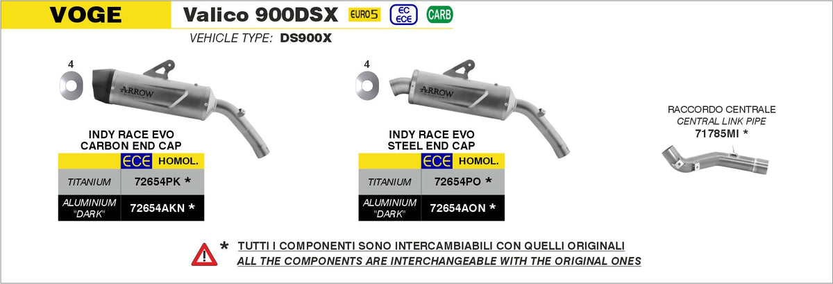 Arrow 72654AKN Indy Race EVO Aluminium Dark Slip On With Carbon End Cap